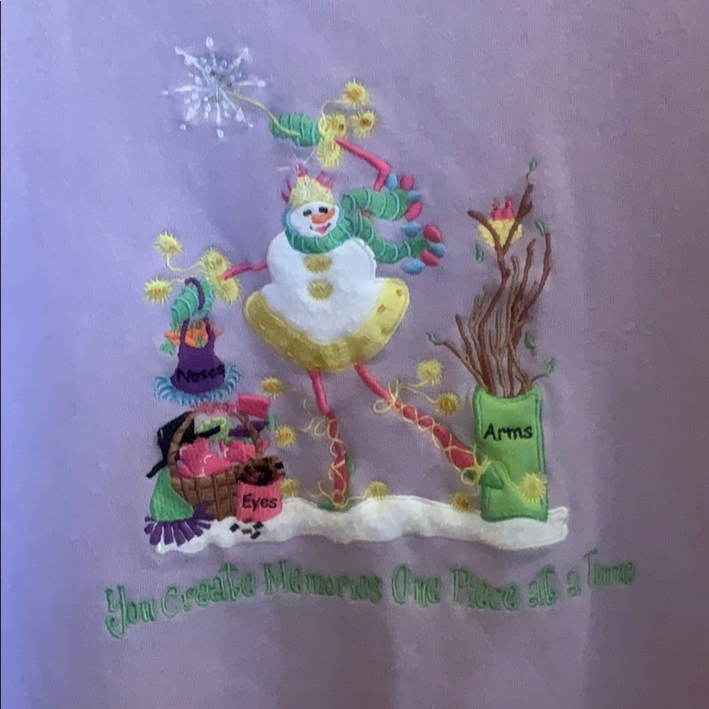 QF Lavender Christmas sweatshirt embroidered front